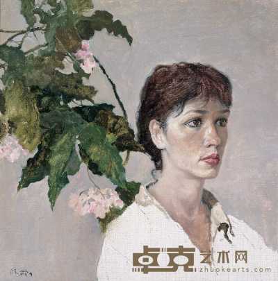 殷雄 2004年作 花季少女 60×60cm